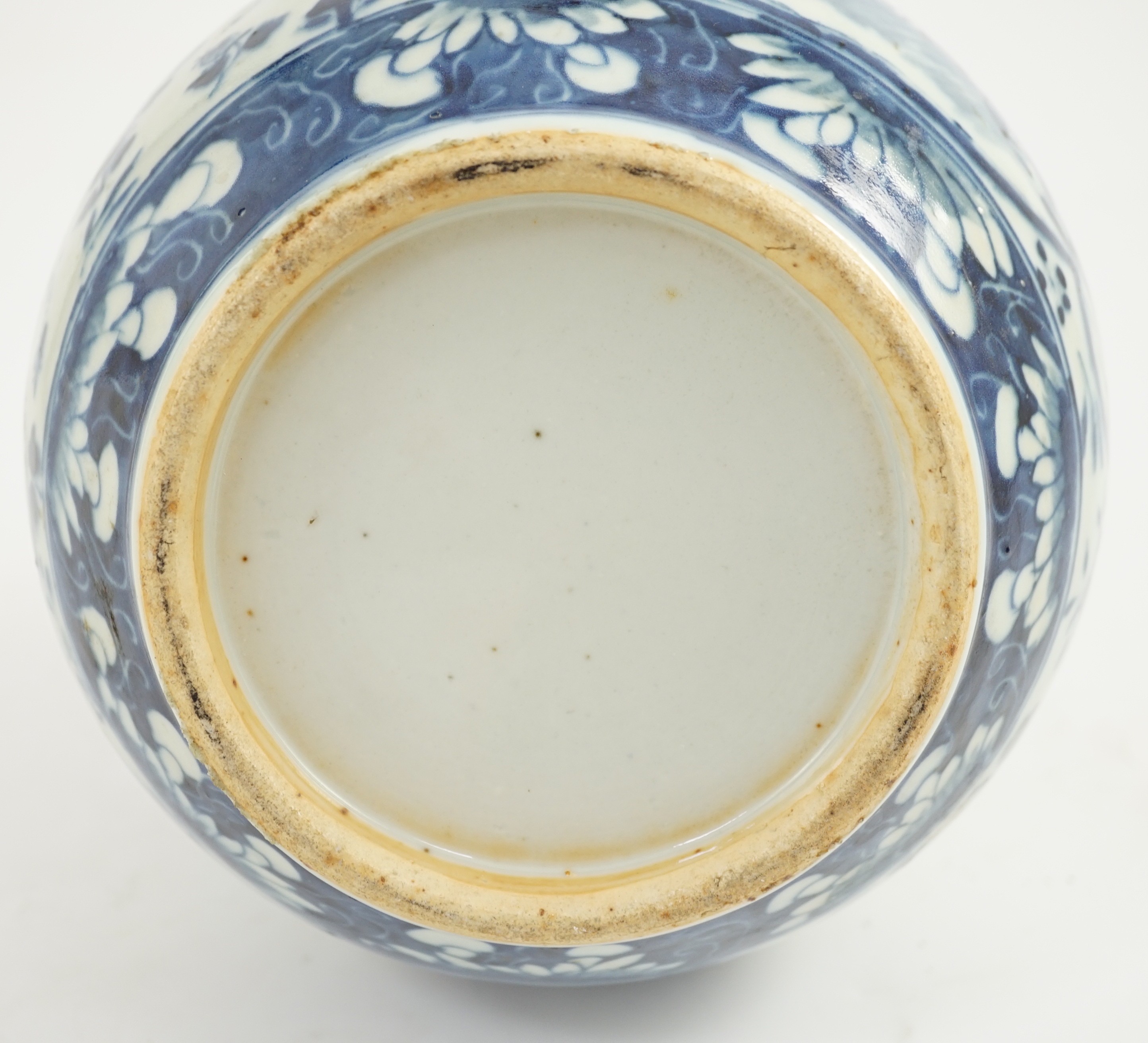 A Chinese blue and white bottle vase, 19th century, 35cm high